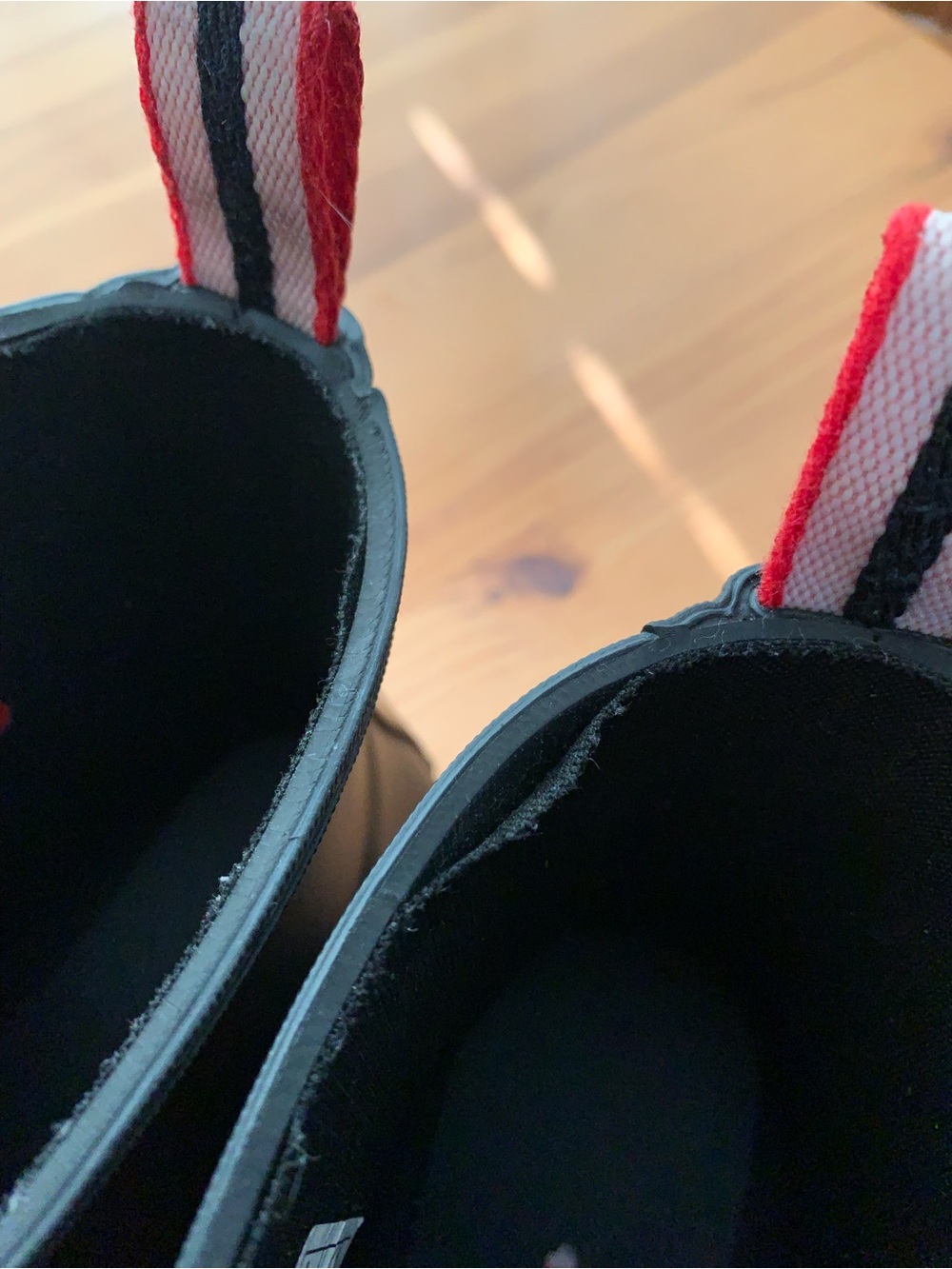 Hunter Black Short Rain Boots with Red Logo Trim - Picture 3 of 16